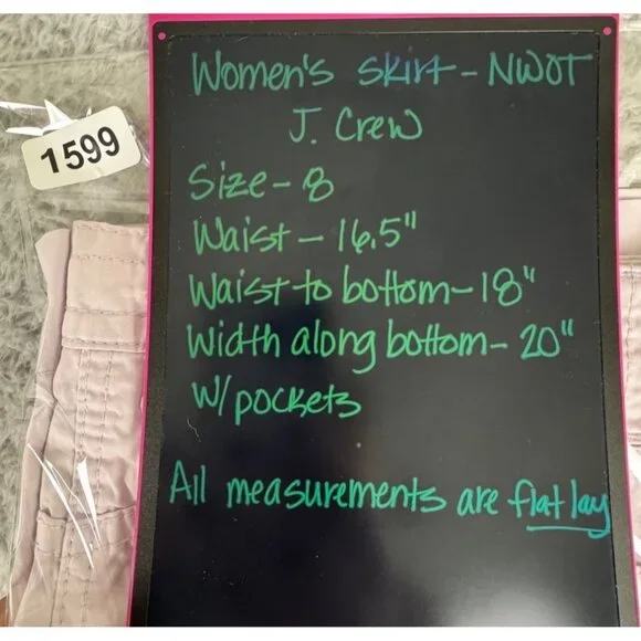 J. Crew Womens White Casual Skirt Size 8 100% Cotton With Pockets & Zip Closure - Picture 10 of 11